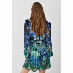 Budget 😀 KarenMillen Mirrored Ombre Floral Pleat Drama Woven Mini 👗 Dress For Female 🔥 -Karen Millen Sales unnamed file 900