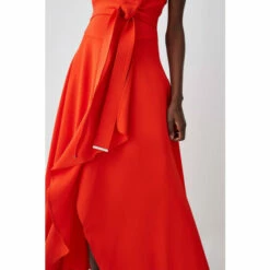 Promo 🤩 KarenMillen Tall Compact Stretch Viscose Waterfall Midi 👗 Dress For Female 🎁 -Karen Millen Sales unnamed file 906