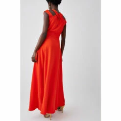 Promo 🤩 KarenMillen Tall Compact Stretch Viscose Waterfall Midi 👗 Dress For Female 🎁 -Karen Millen Sales unnamed file 909