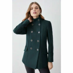 Brand new 🥰 KarenMillen Italian Wool Mix Double Breasted Short Formal 🧥 Coat For Female 😍 -Karen Millen Sales unnamed file 932