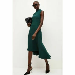 Flash Sale 😍 KarenMillen Petite Soft Tailored High Low Midi 👗 Dress For Female 🔔 -Karen Millen Sales unnamed file 942
