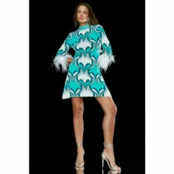 Best reviews of 🛒 KarenMillen Feather Hem Abstract Print Knit Mini 👗 Dress For Female 😉 -Karen Millen Sales unnamed file 947