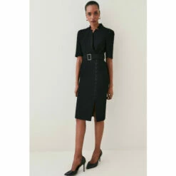 Brand new 🤩 KarenMillen Structured Crepe Lace Up Forever Midi 👗 Dress For Female 🛒 -Karen Millen Sales unnamed file 960