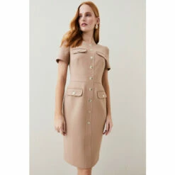 Brand new 🛒 KarenMillen Utility Midi 👗 Dress For Female 🔔 -Karen Millen Sales unnamed file 977