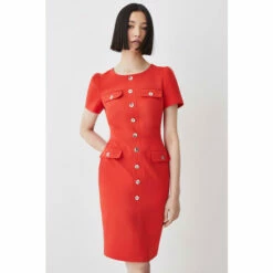 Brand new 🛒 KarenMillen Utility Midi 👗 Dress For Female 🔔 -Karen Millen Sales unnamed file 979
