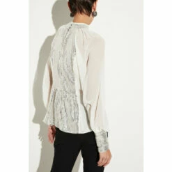 Cheap 👏 KarenMillen Sequin Panelled Georgette Blouse For Female 🤩 -Karen Millen Sales unnamed file 992